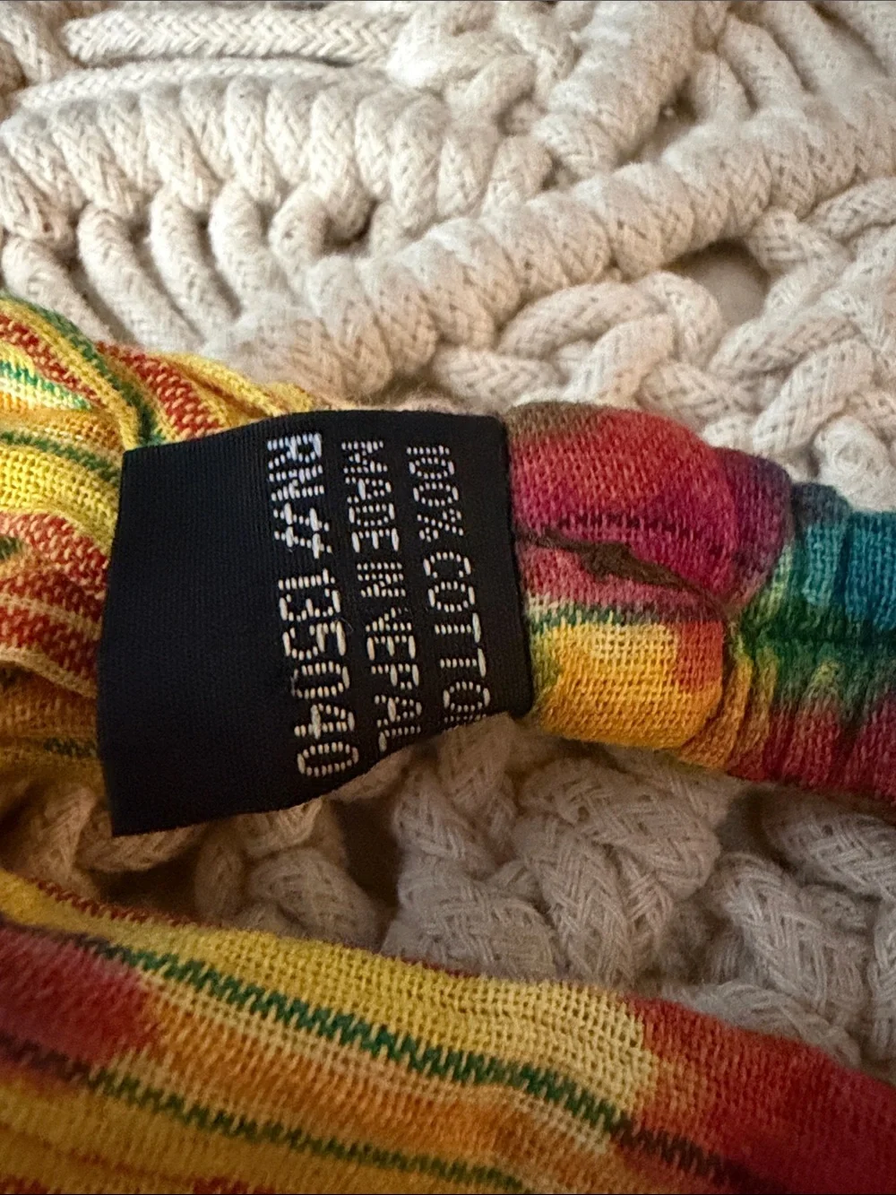 Boho Tie-Dye Yellow Striped Elastic Headband